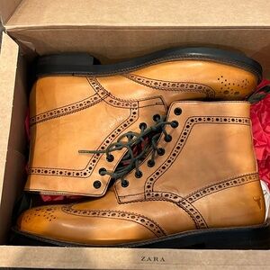 Never Worn Men's Windsor Smith Leather Lace Up Boots Brogue Style